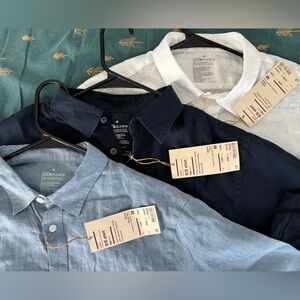 3 Linen Short-Sleeve Shirts